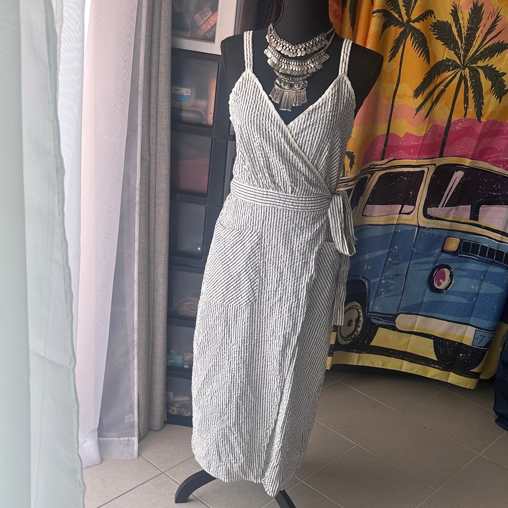 Striped Wrap Dress